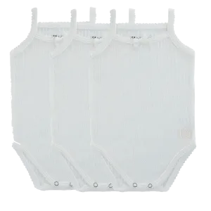 3Pk Pointelle Bodysuits - White Girl