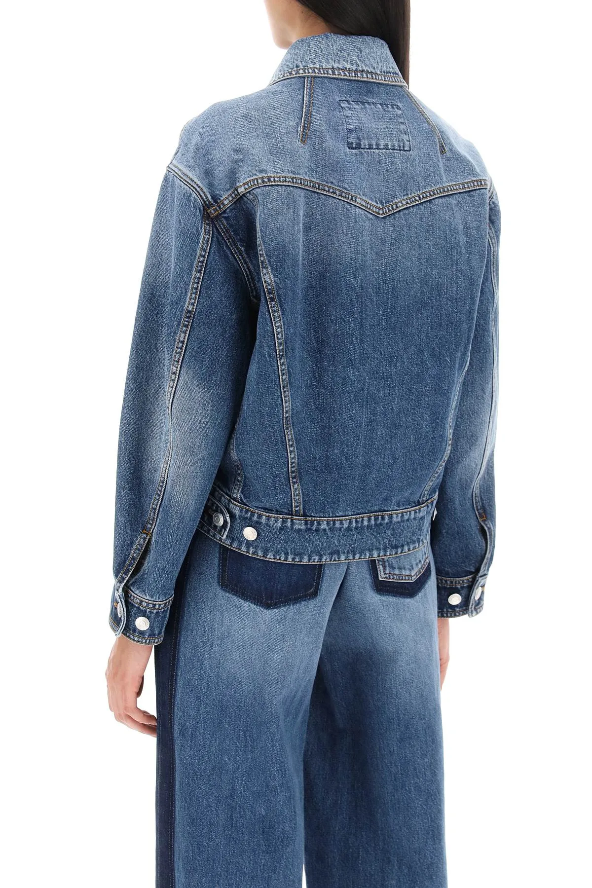 Alexander mcqueen denim cocoon jacket 775898 QMABJ WORN WASH
