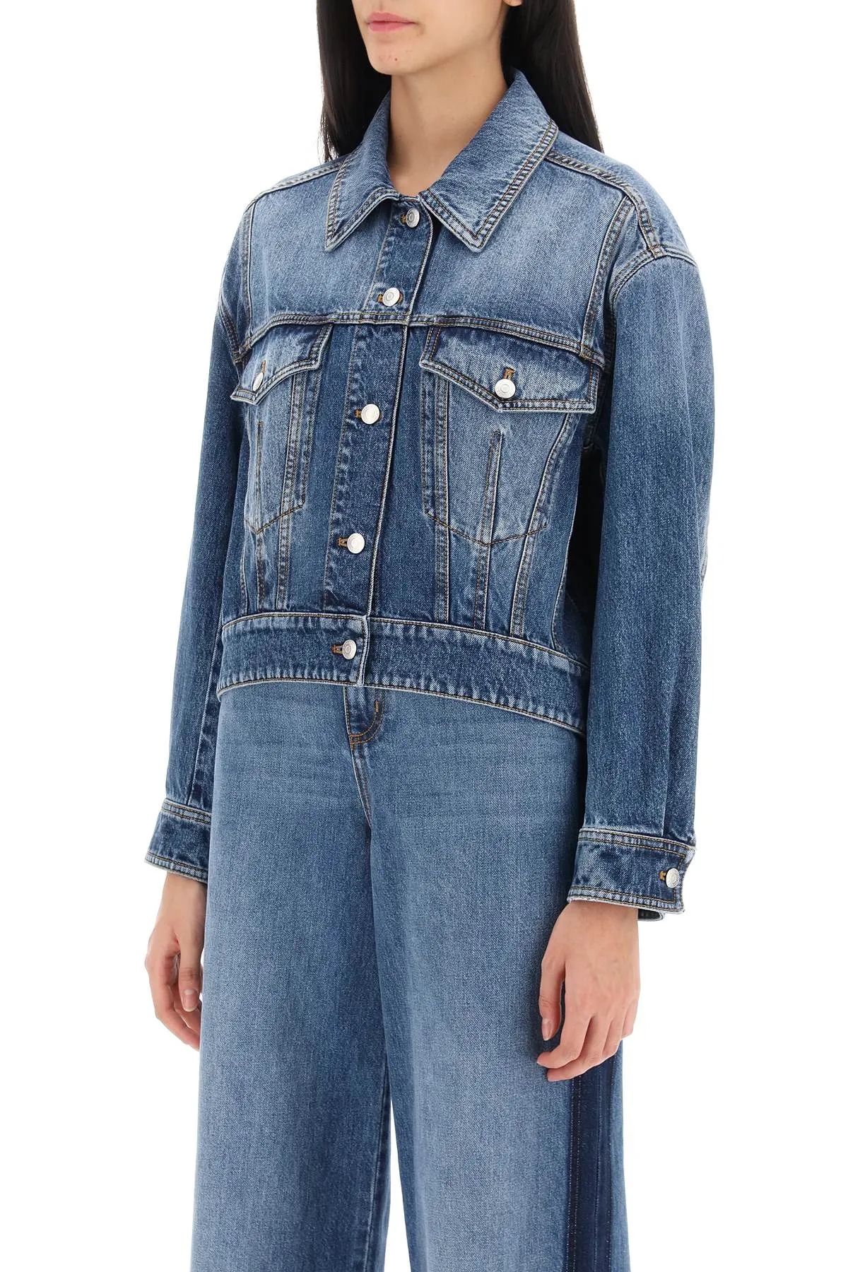 Alexander mcqueen denim cocoon jacket 775898 QMABJ WORN WASH