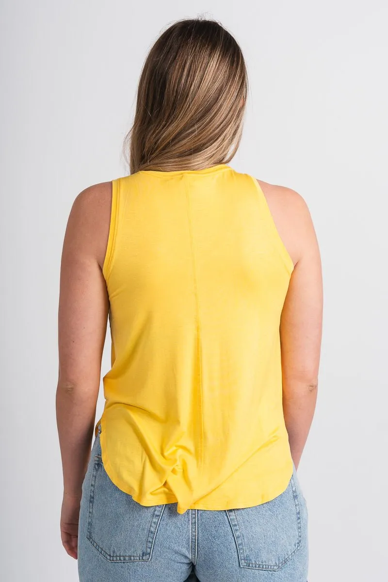 Basic v-neck tank top pineapple