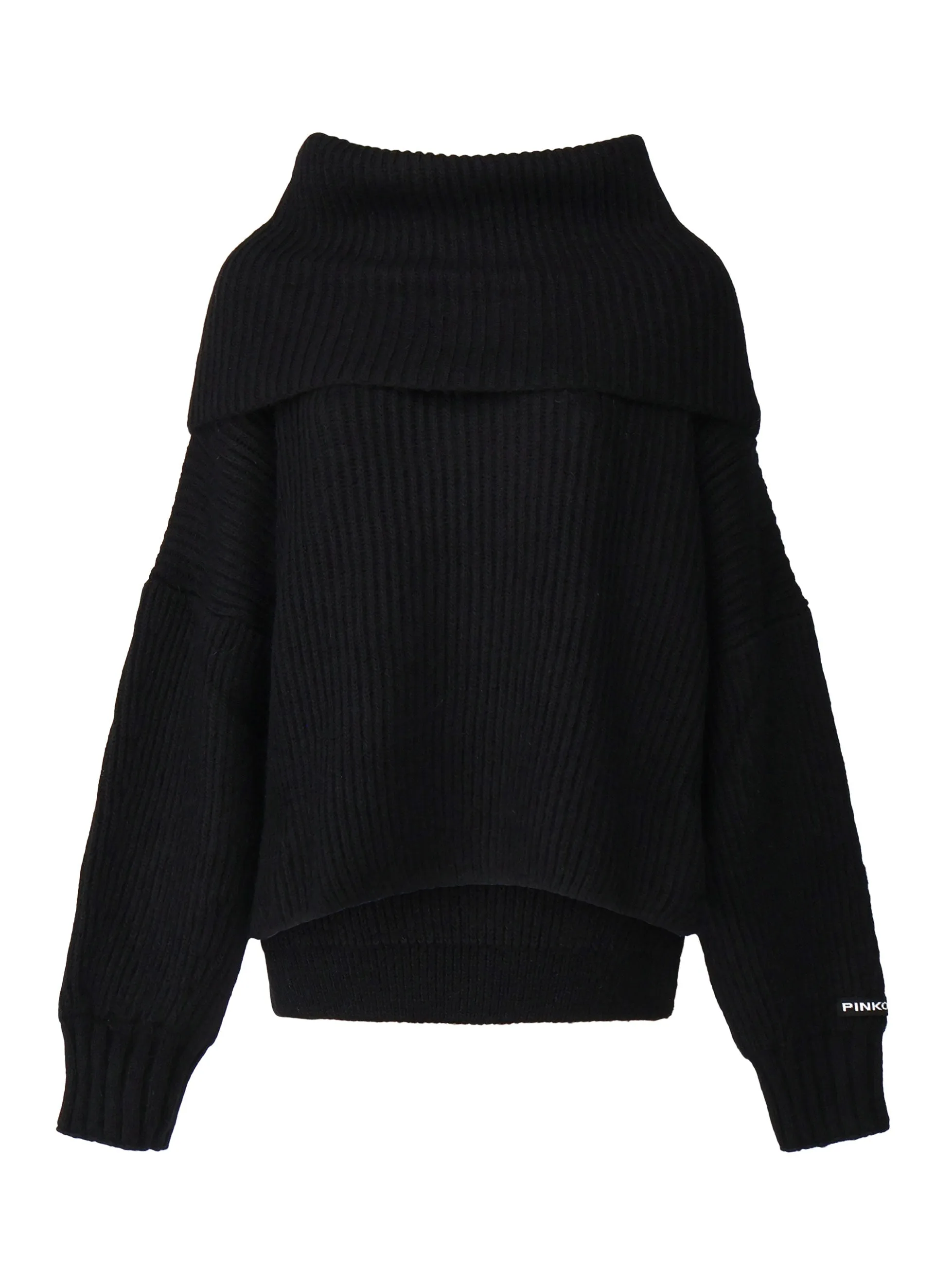 Black Mohair Blend V-Neck Sweater