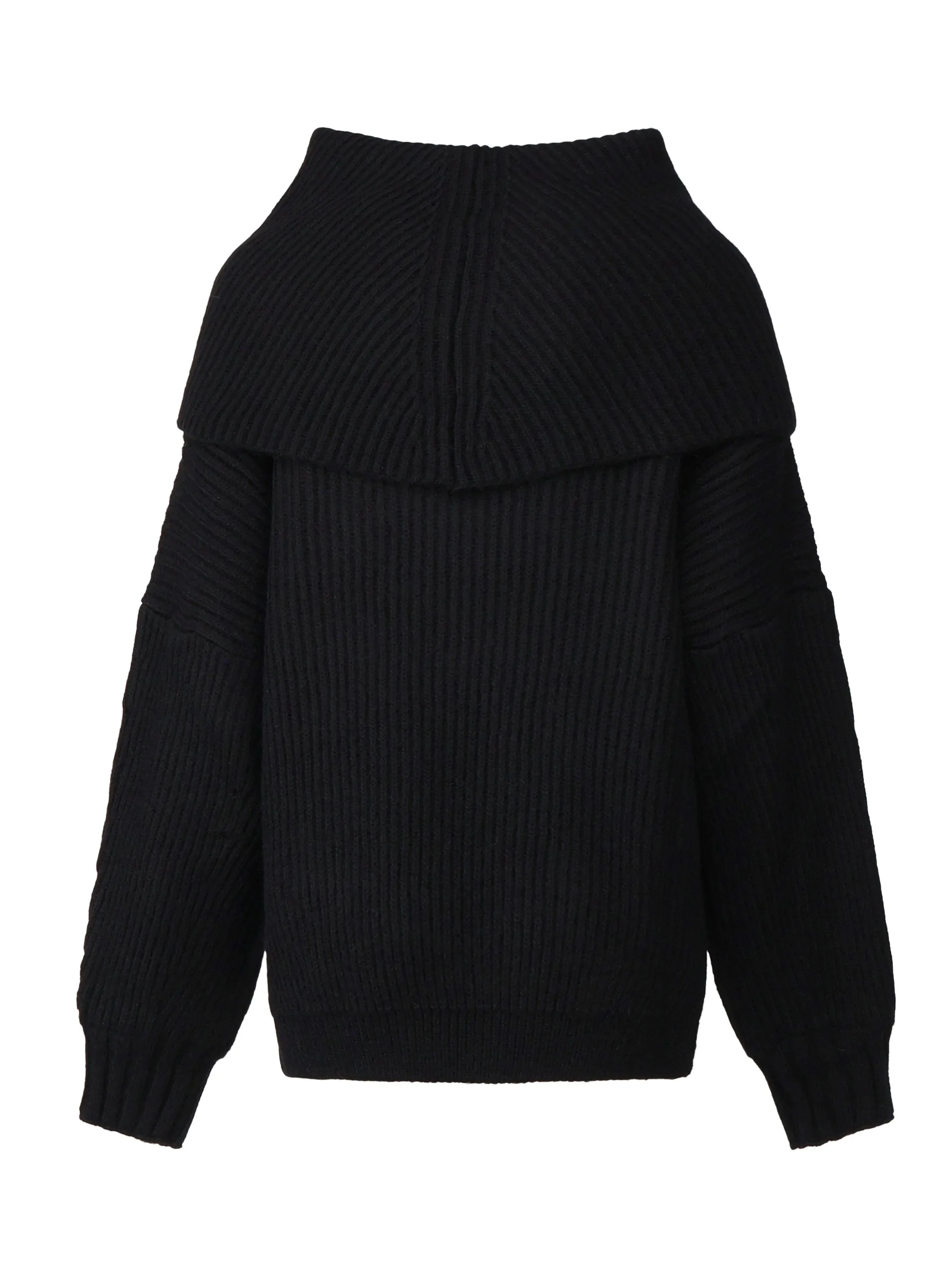 Black Mohair Blend V-Neck Sweater
