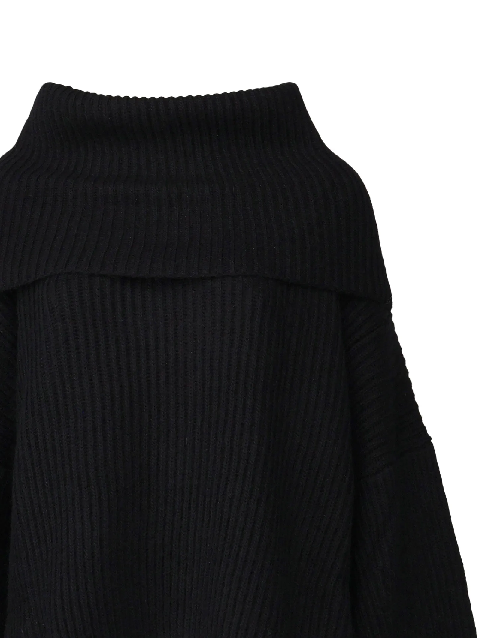 Black Mohair Blend V-Neck Sweater