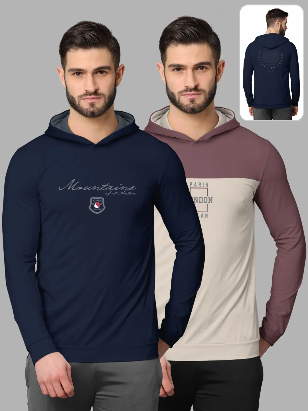 Bullmer Mens Loopknit Hooded T Shirt By Hellcat Pack of 2