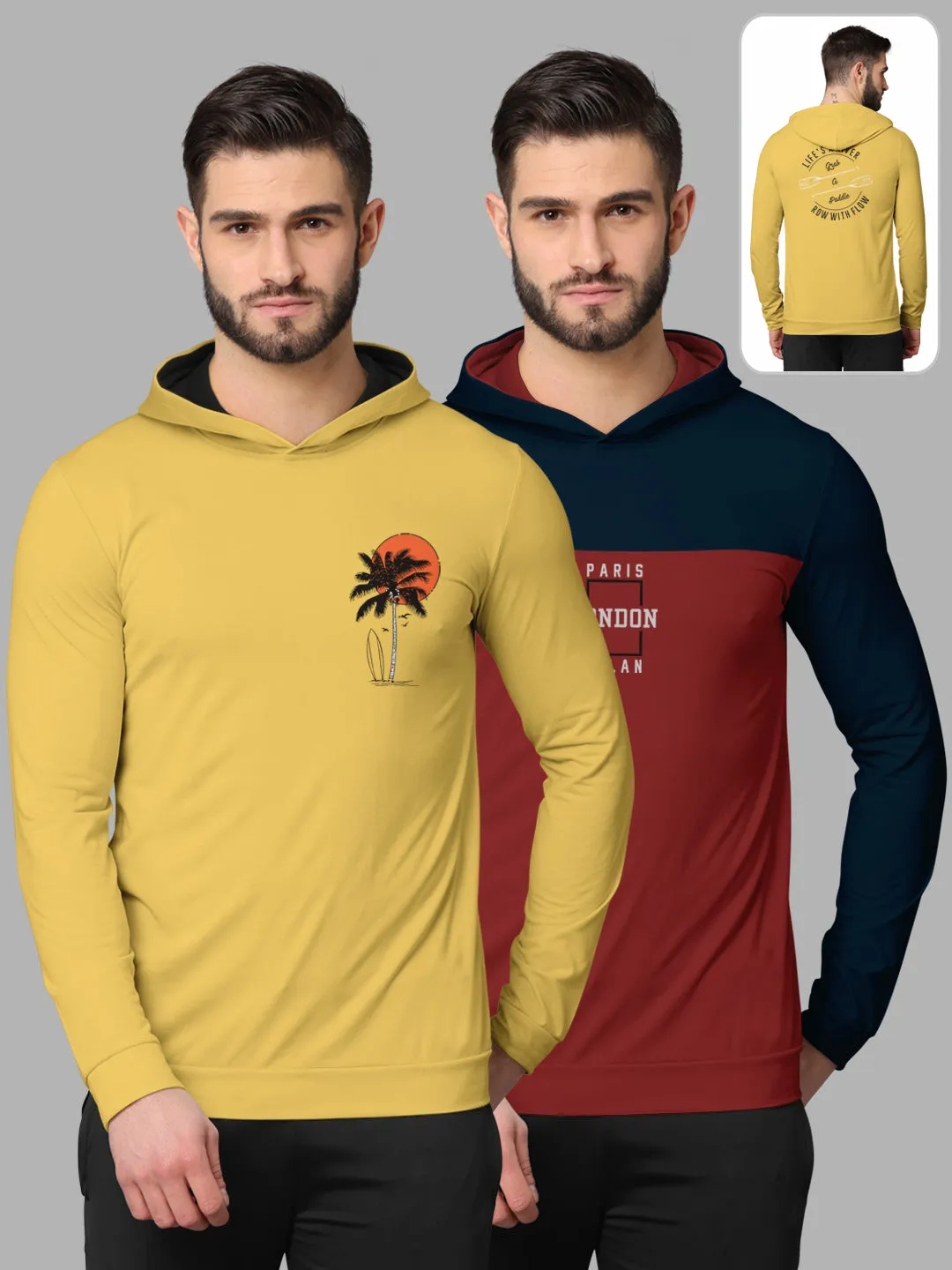 Bullmer Mens Loopknit Hooded T Shirt By Hellcat Pack of 2