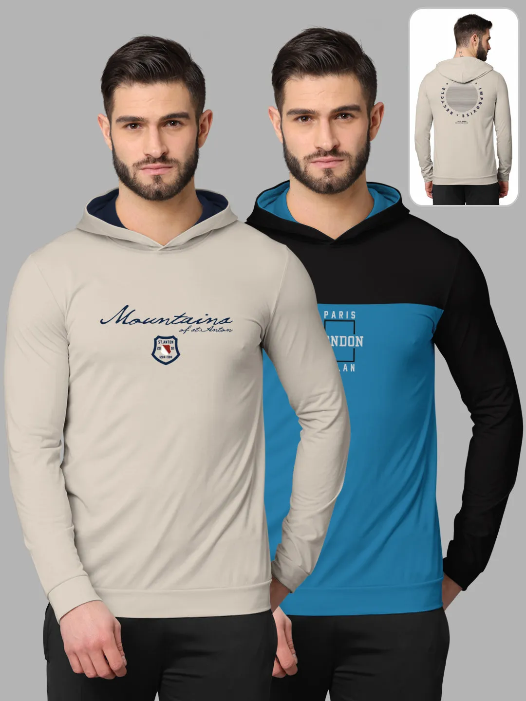 Bullmer Mens Loopknit Hooded T Shirt By Hellcat Pack of 2