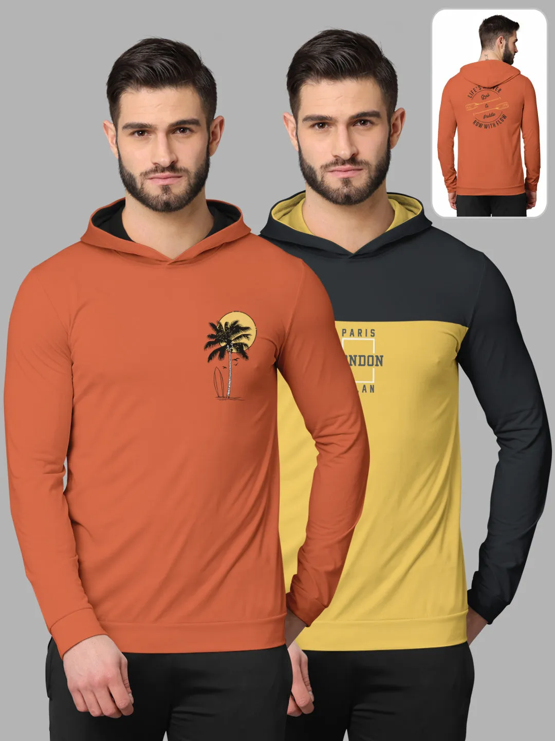 Bullmer Mens Loopknit Hooded T Shirt By Hellcat Pack of 2