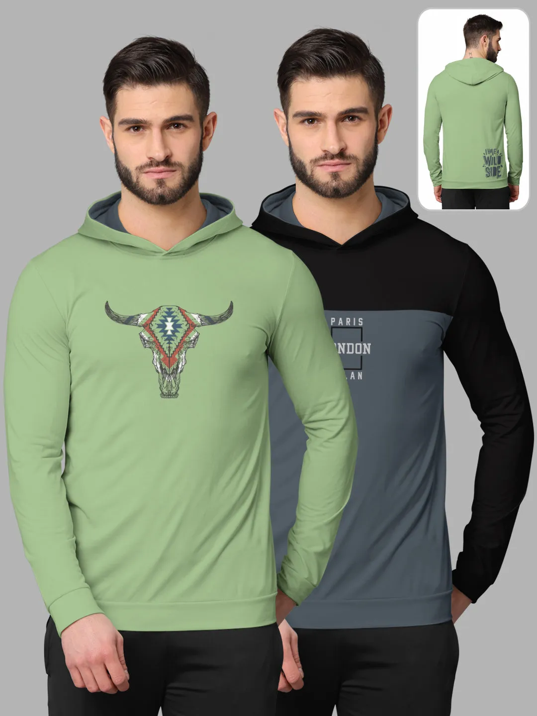 Bullmer Mens Loopknit Hooded T Shirt By Hellcat Pack of 2