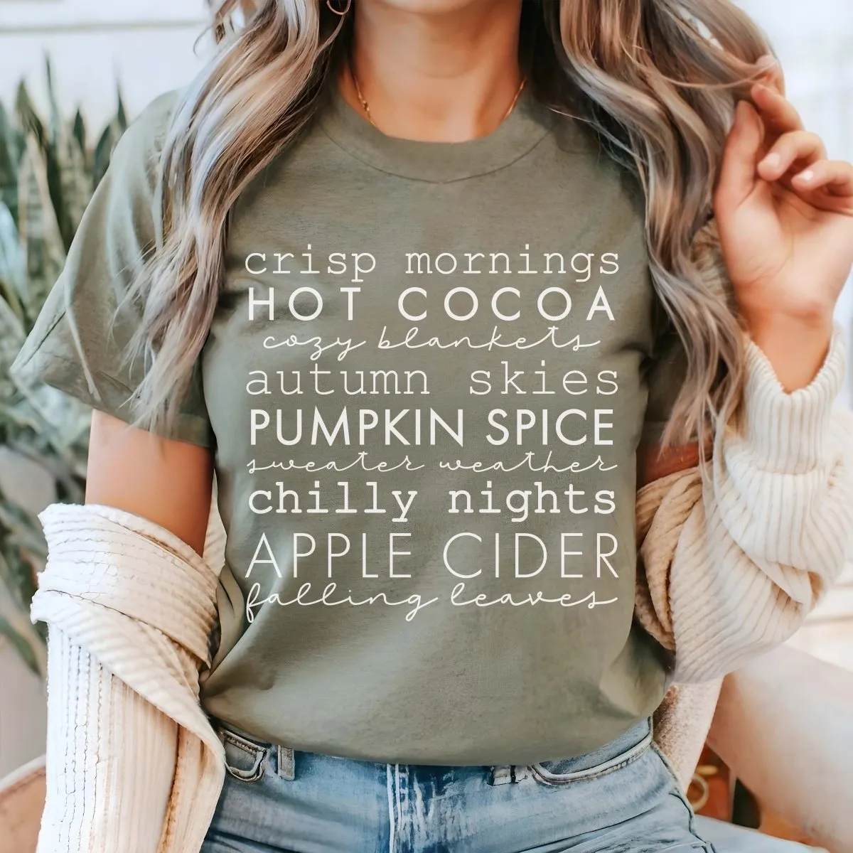 Crisp Mornings Fall List Wholesale Bella Graphic Tee - Fast Shipping