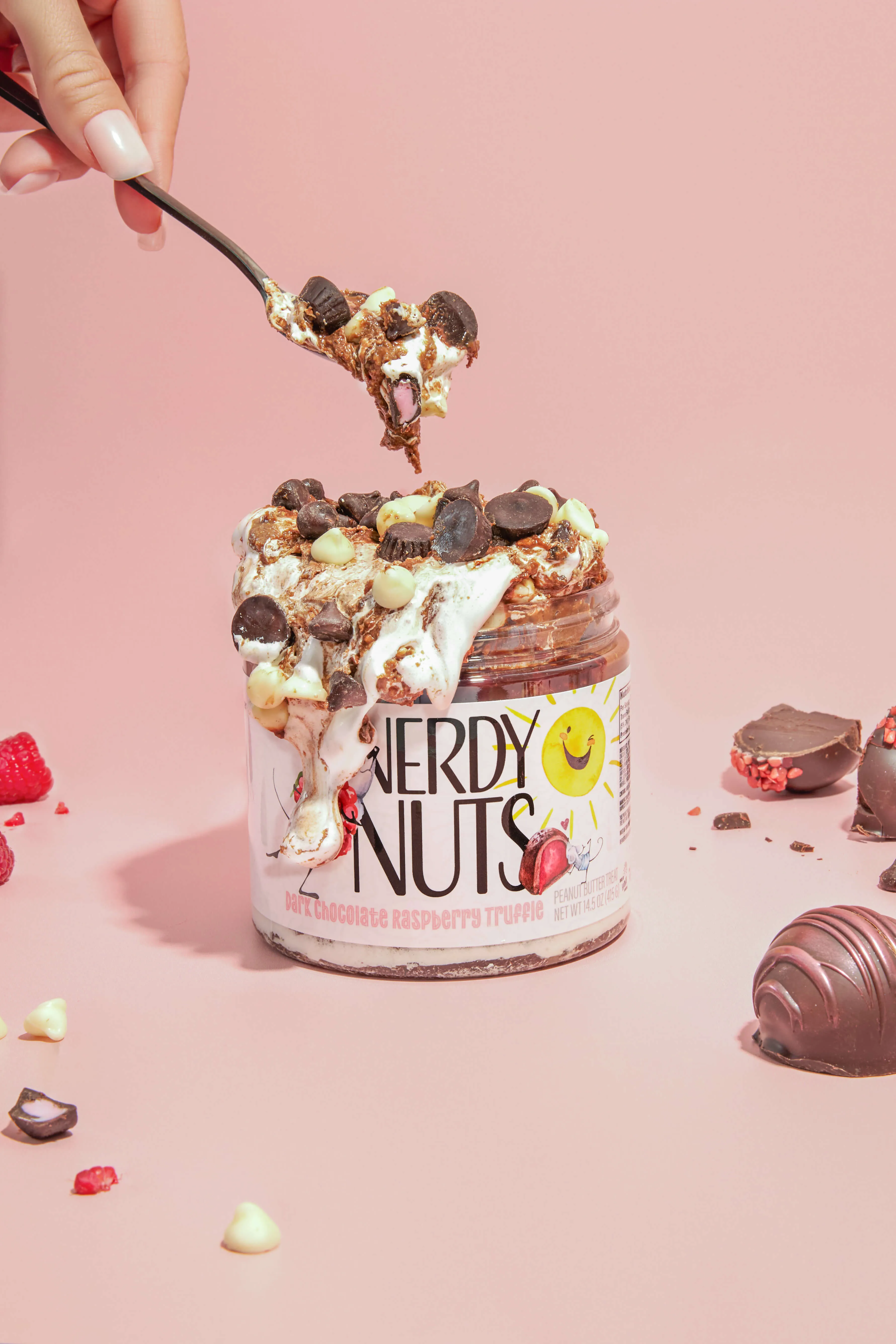 Dark Chocolate Raspberry Truffle Peanut Butter Treat