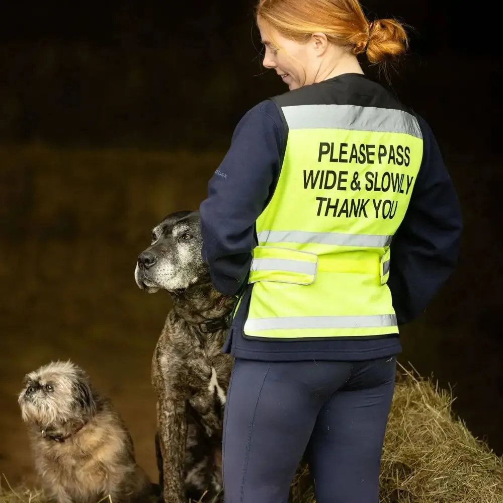 Equisafety Hi Viz Waistcoats Pass Wide & Slowly For Air Jackets