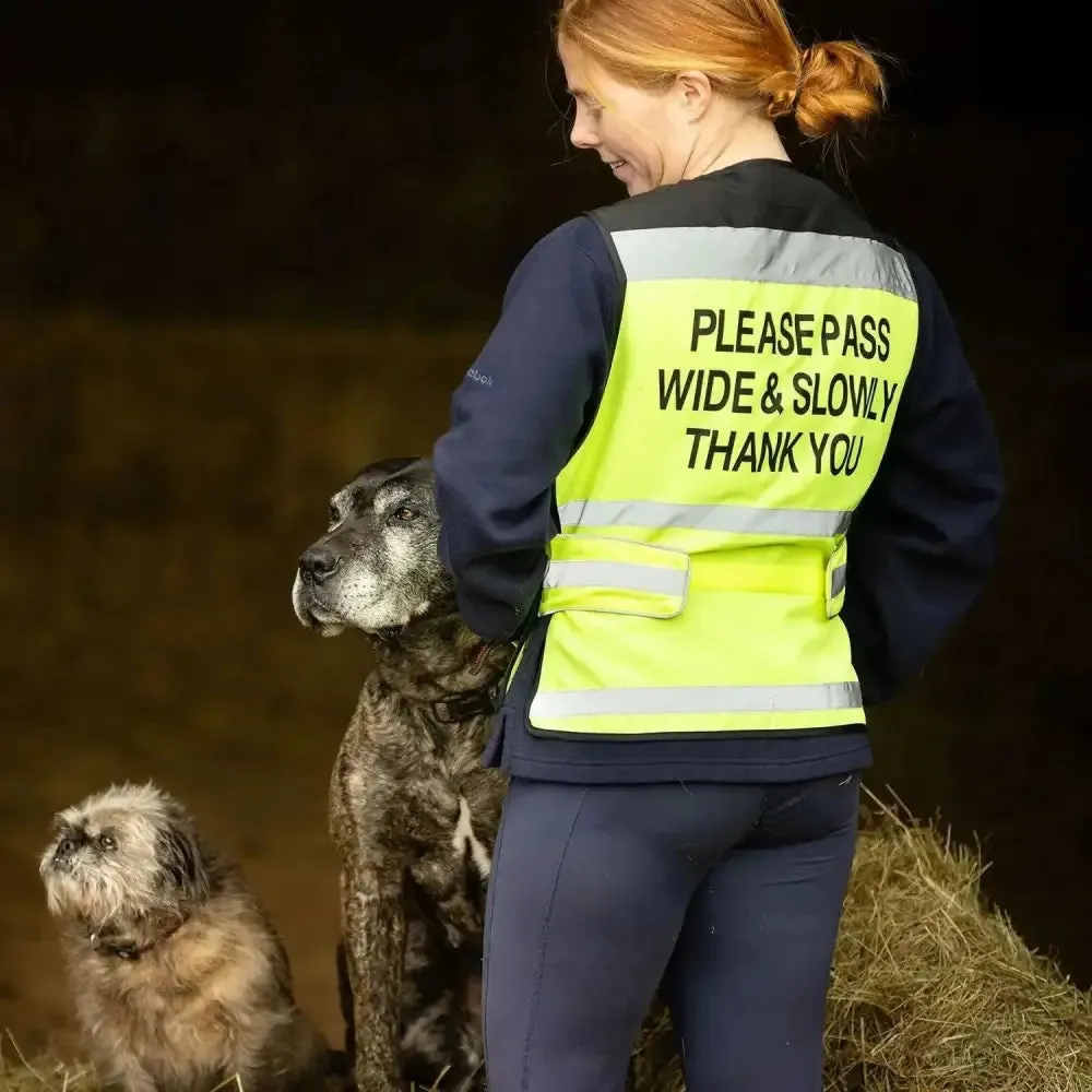 Equisafety Hi Viz Waistcoats Pass Wide & Slowly For Air Jackets