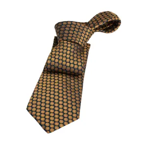 Fall River Foulard Silk Tie, Navy / Orange