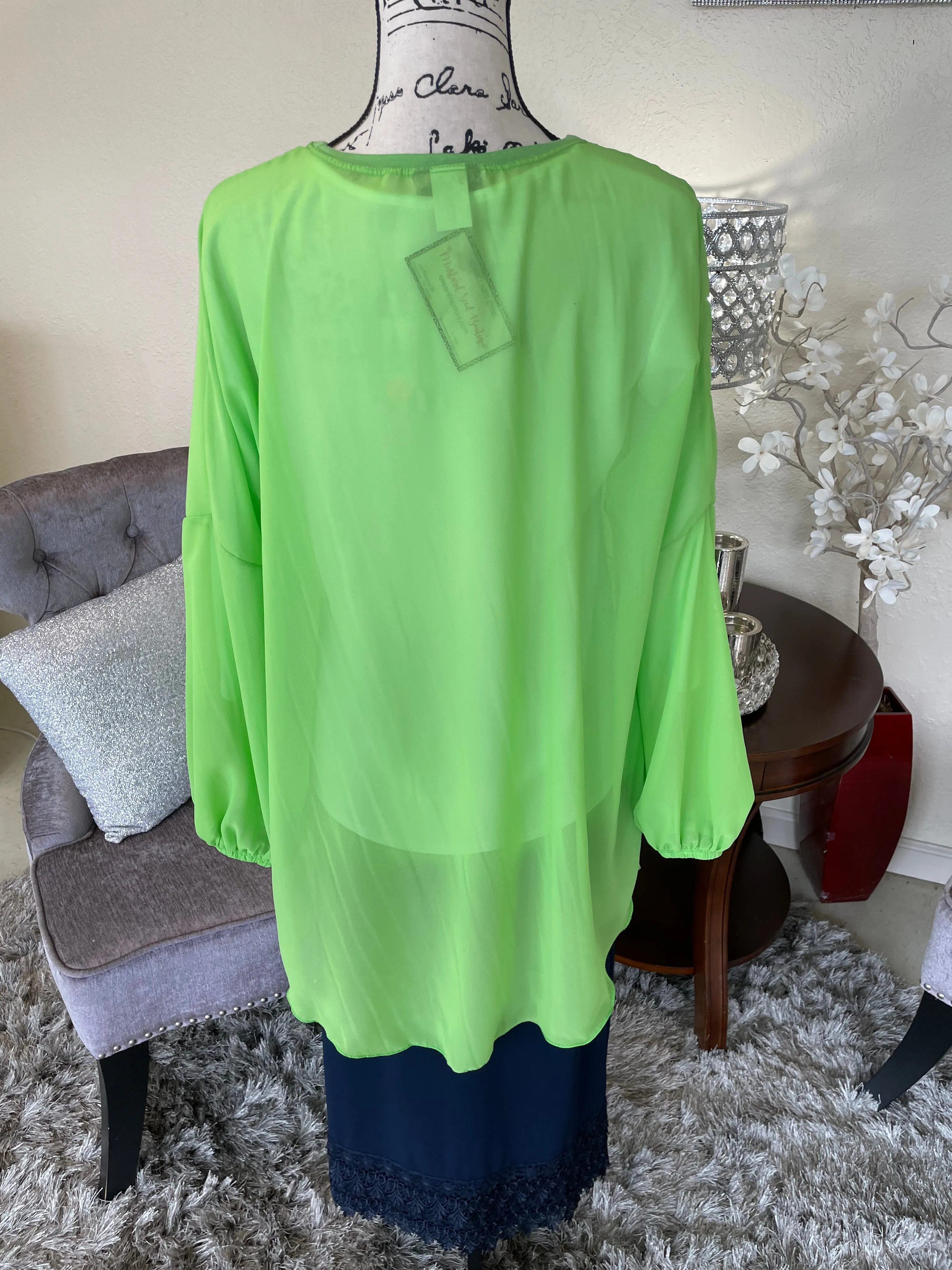 Green Chiffon Top