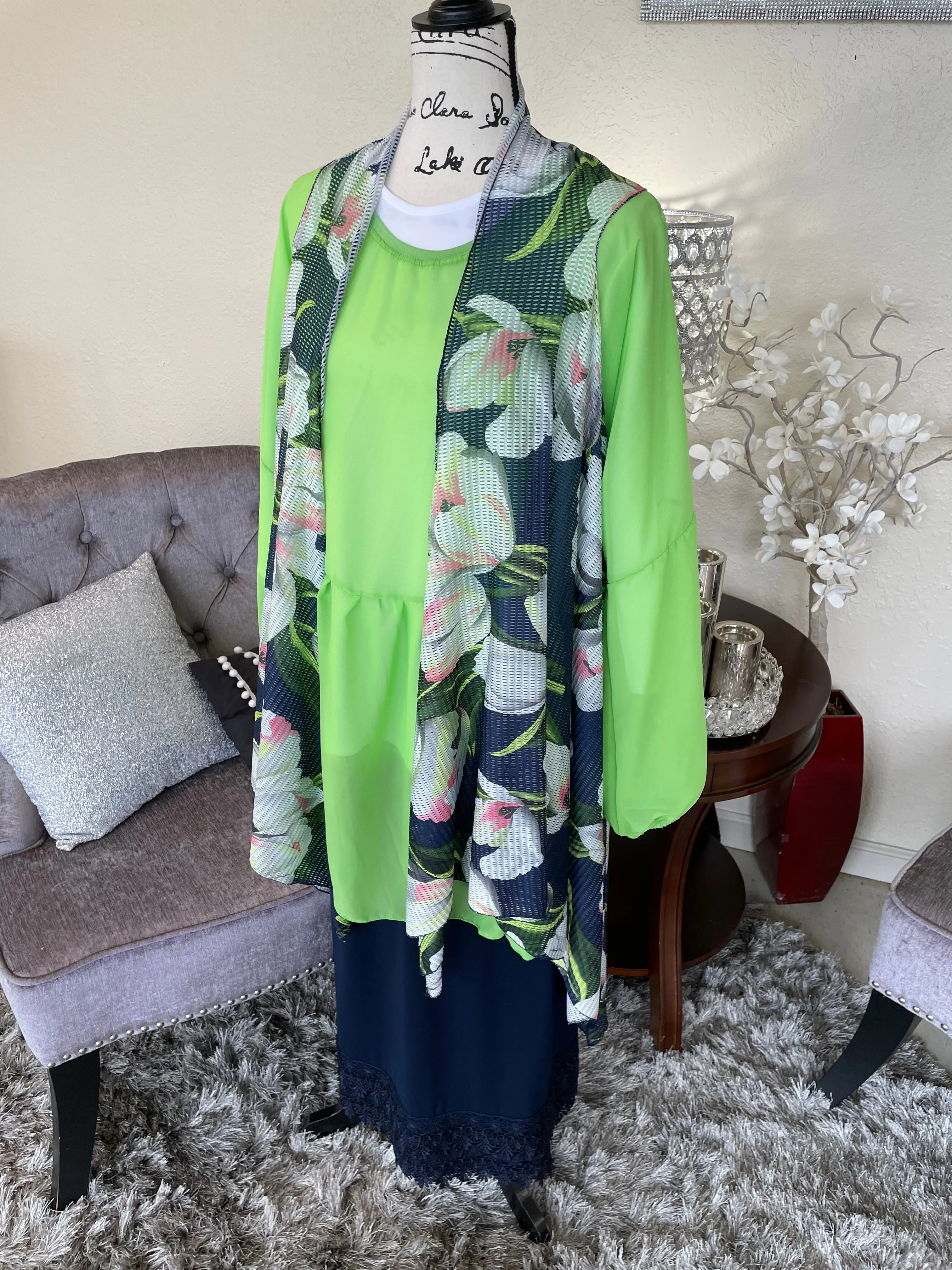 Green Chiffon Top