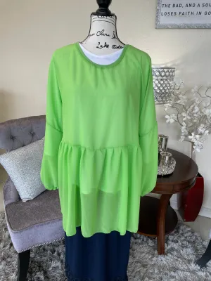 Green Chiffon Top