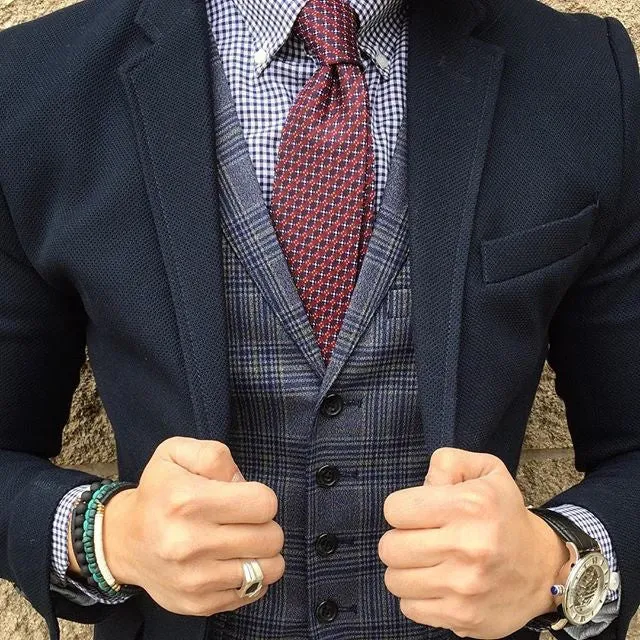Guilford Abstract Silk Tie, Burgundy / Blue