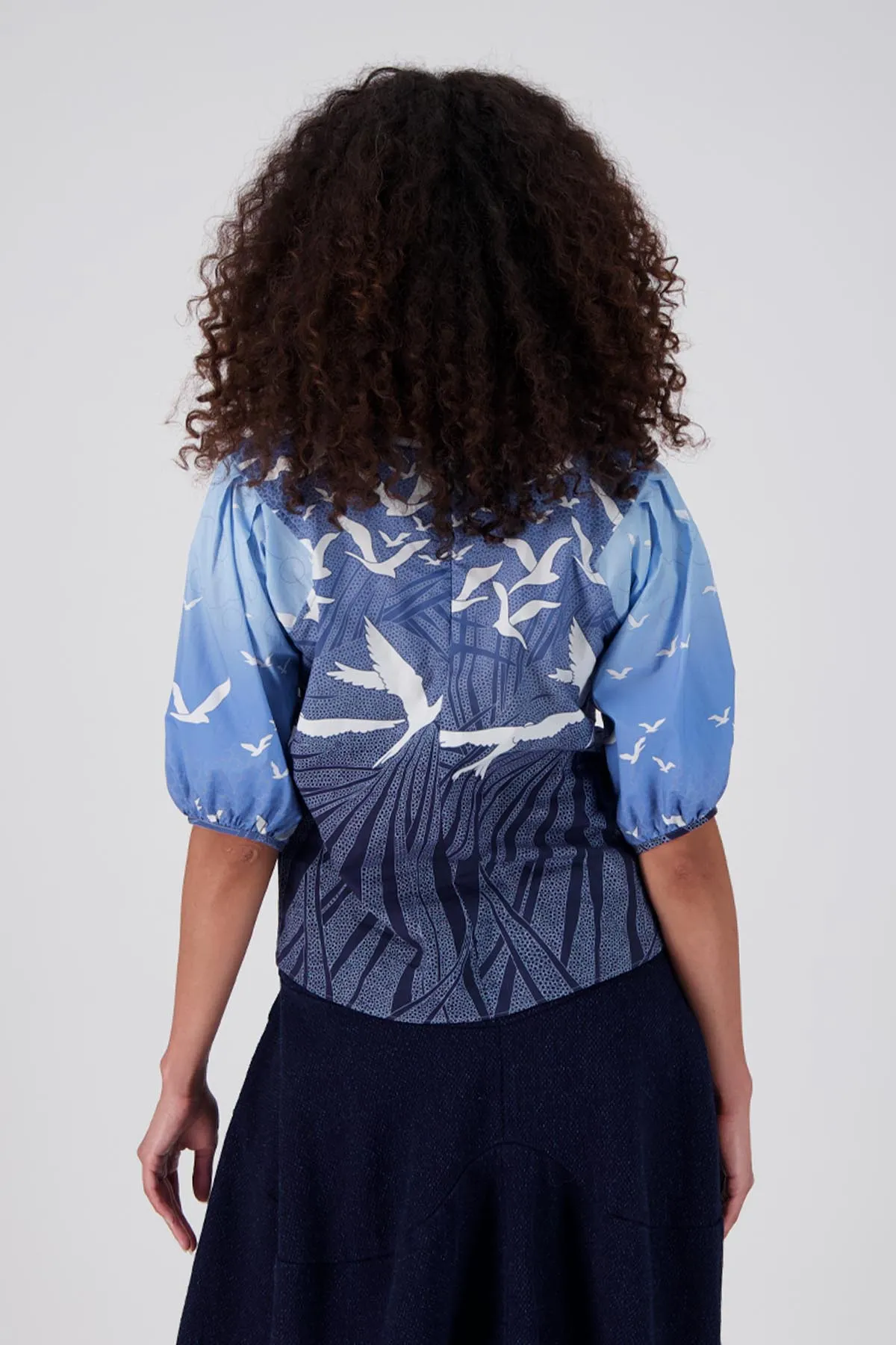 Homebound Blouse Blue in Cotton