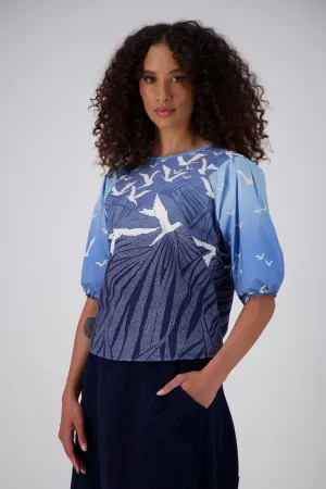 Homebound Blouse Blue in Cotton