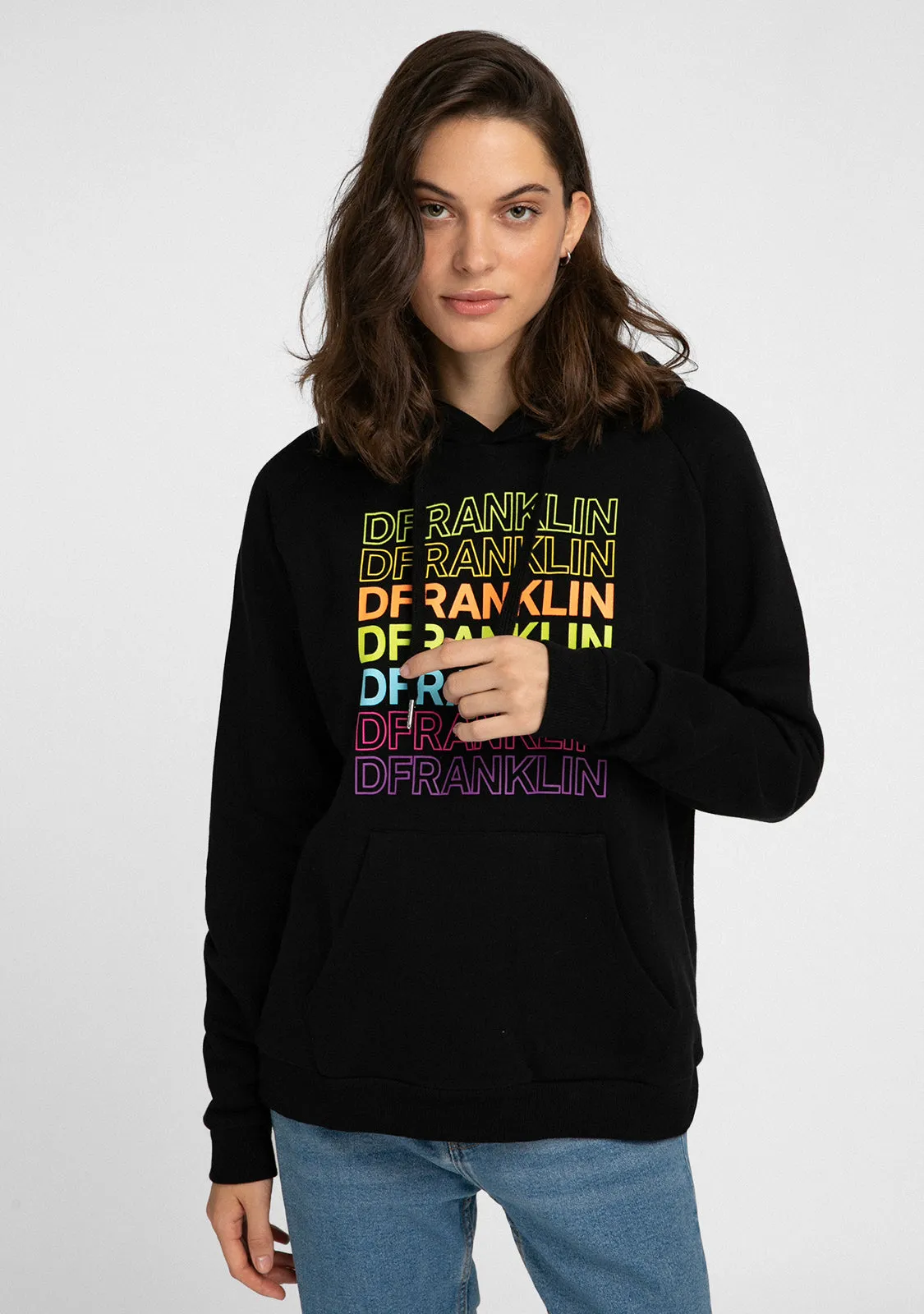 Hoodie Rainbow Female Black
