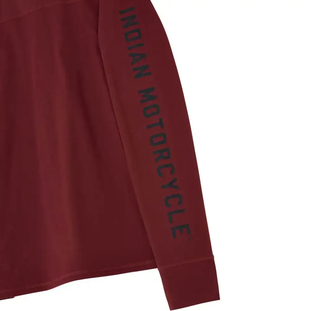Indian Motorcycle  Mens Sleeve Printed Athlete Quarter Zip Warm Comfy Casual Port