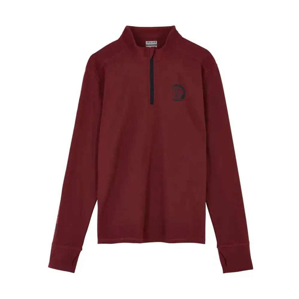Indian Motorcycle  Mens Sleeve Printed Athlete Quarter Zip Warm Comfy Casual Port
