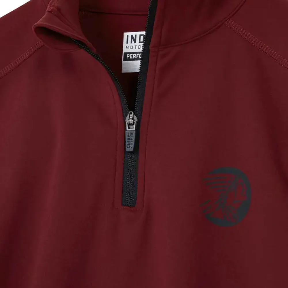 Indian Motorcycle  Mens Sleeve Printed Athlete Quarter Zip Warm Comfy Casual Port