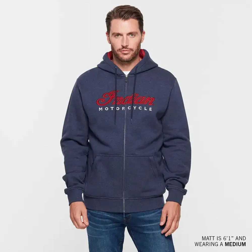 Indian Motorcycle  Mens USA Flag Hoodie Warm Soft Comfortable Casual Navy