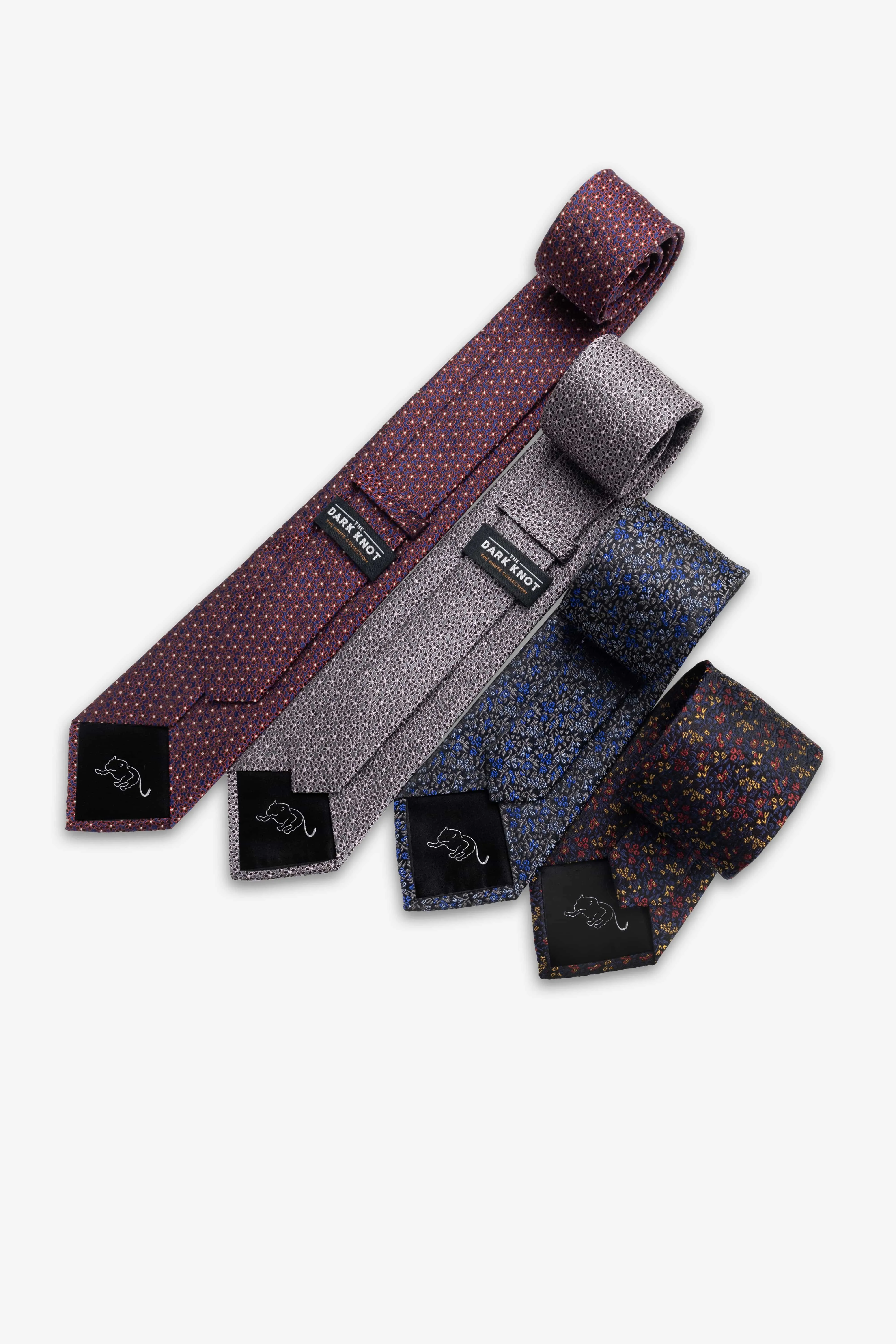 Ithaca Floral Silk Tie, Black / Blue / Gold