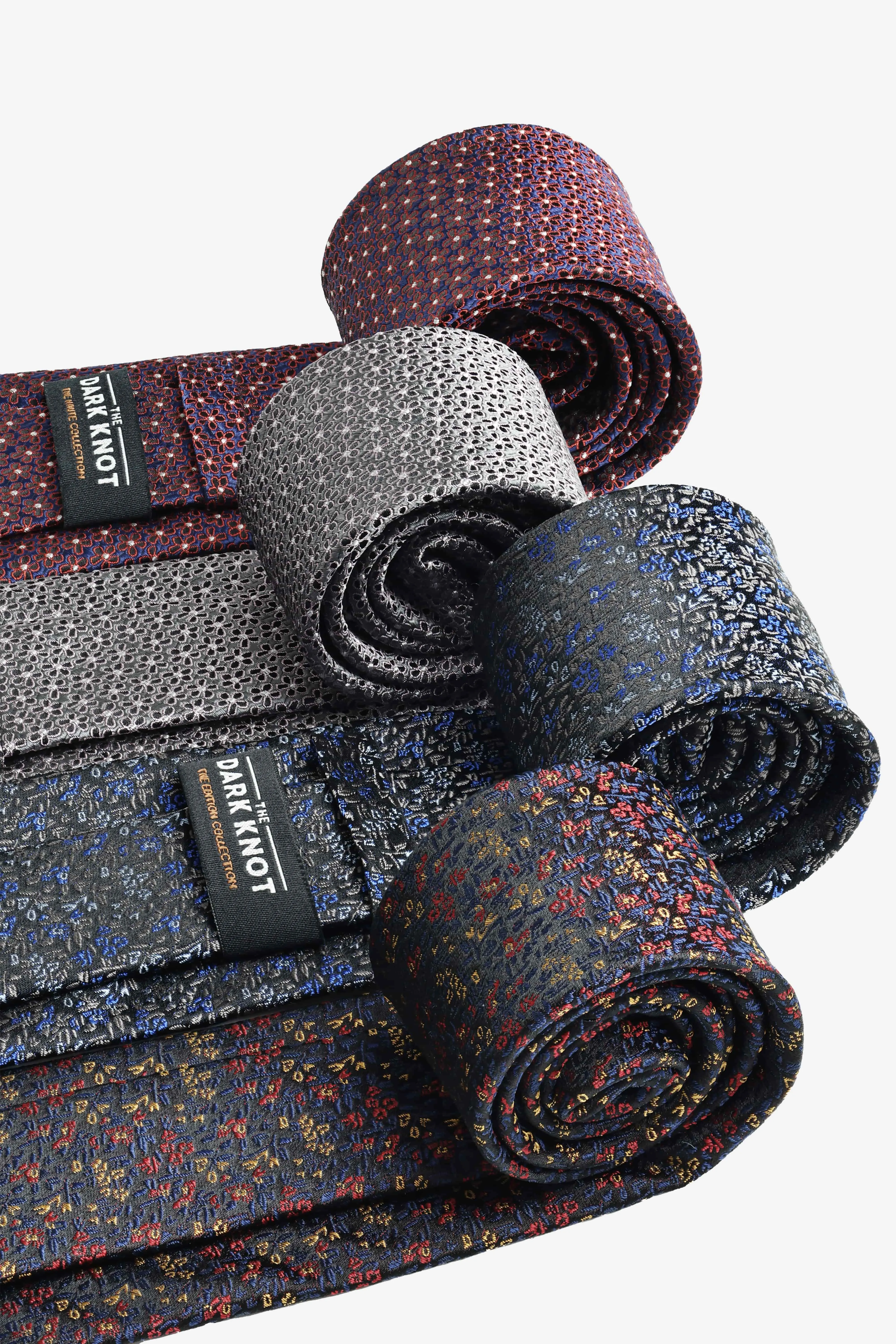 Ithaca Floral Silk Tie, Black / Blue / Gold