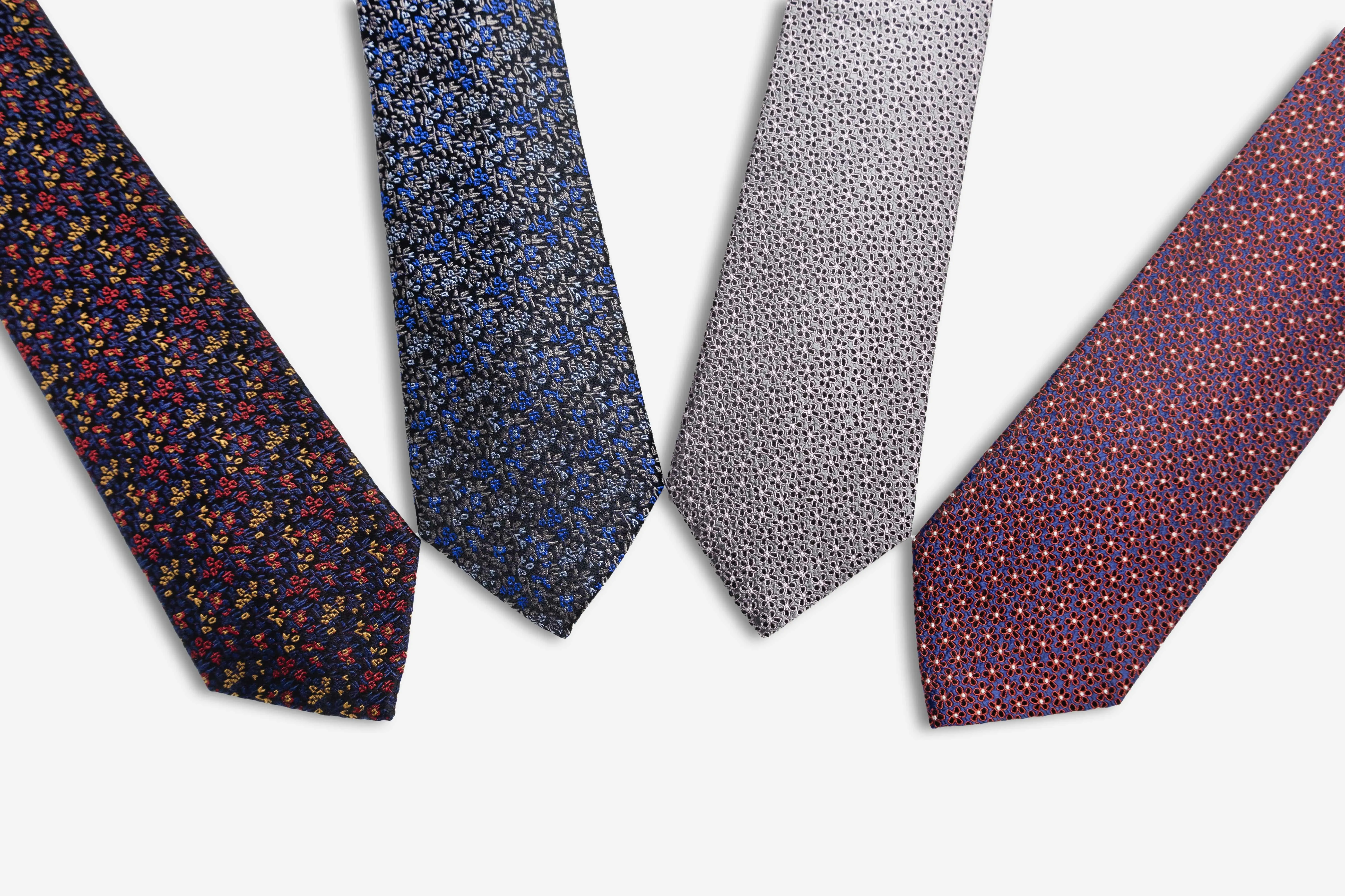 Ithaca Floral Silk Tie, Black / Blue / Gold