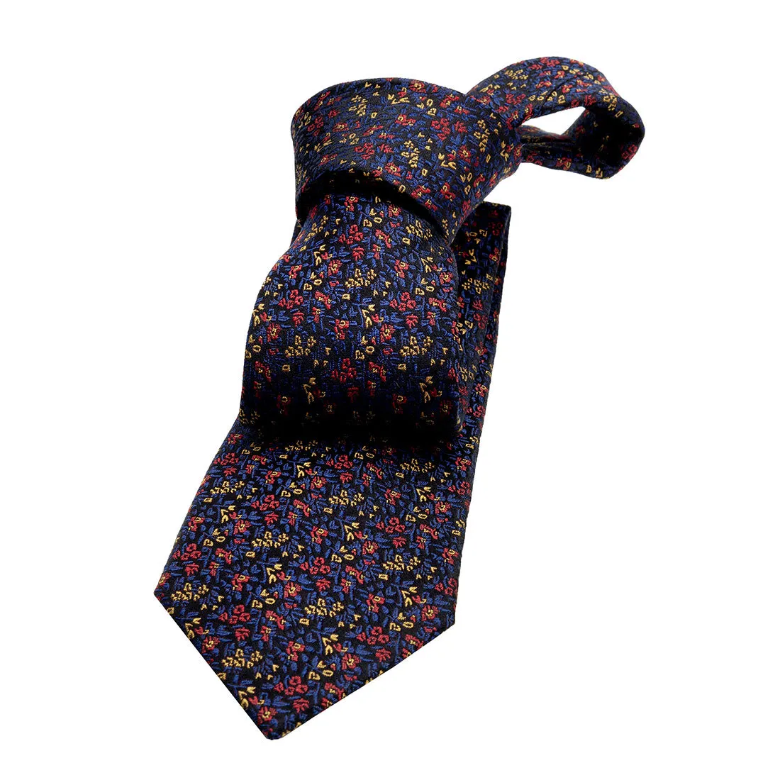 Ithaca Floral Silk Tie, Black / Blue / Gold