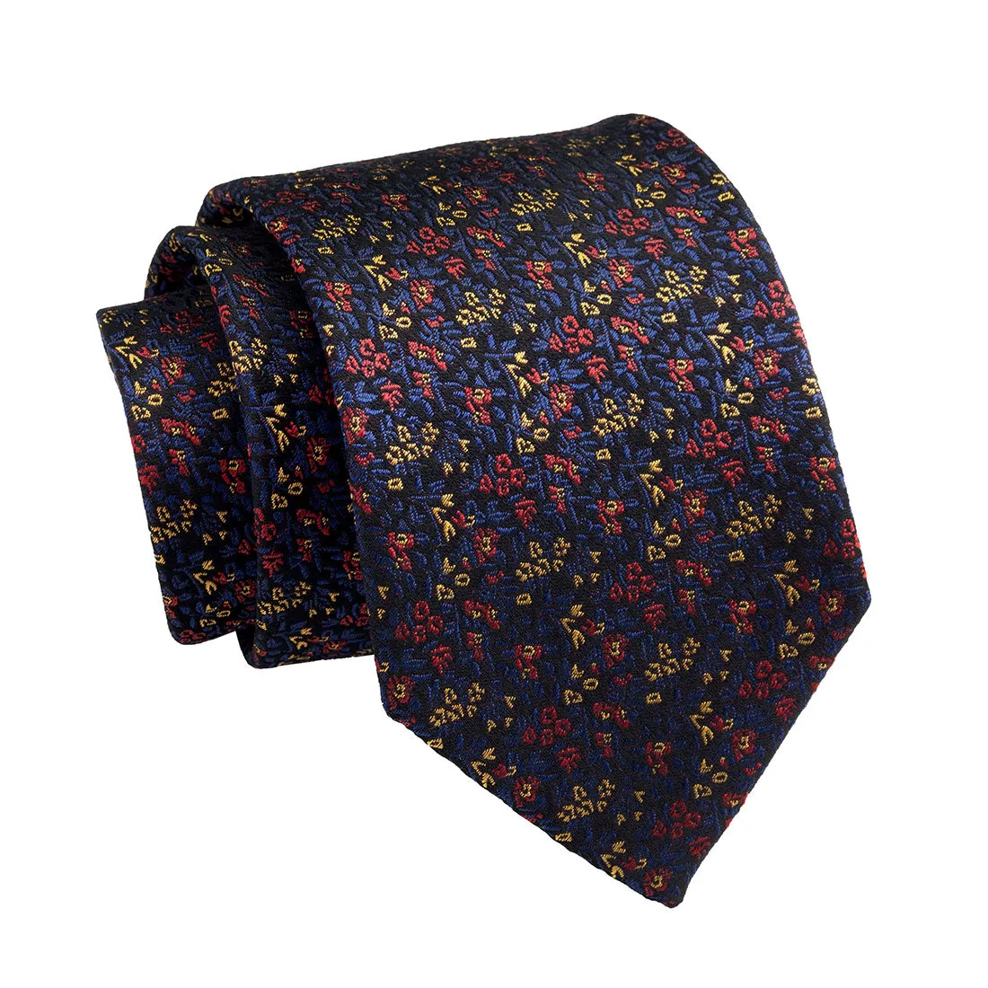 Ithaca Floral Silk Tie, Black / Blue / Gold