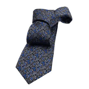 Ithaca Floral Silk Tie, Black / Blue / Light Brown