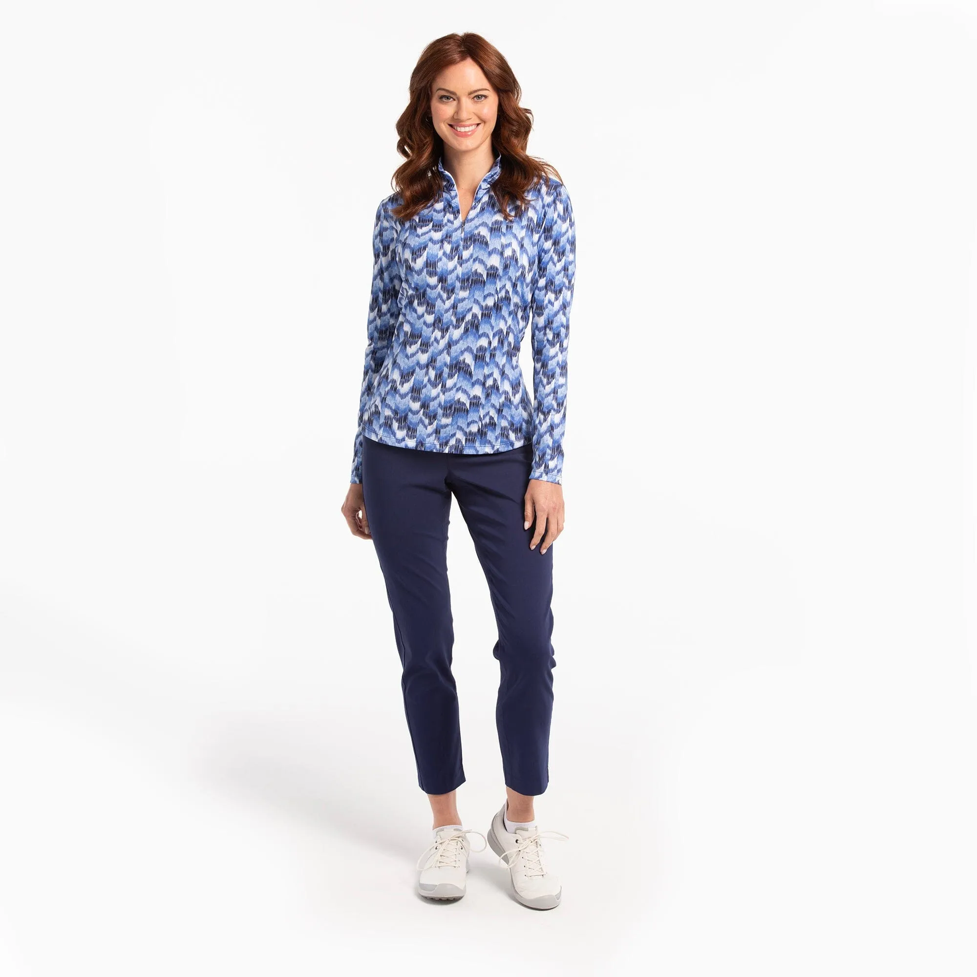 LONG SLEEVE BARGELO PRINT ZIP POLO