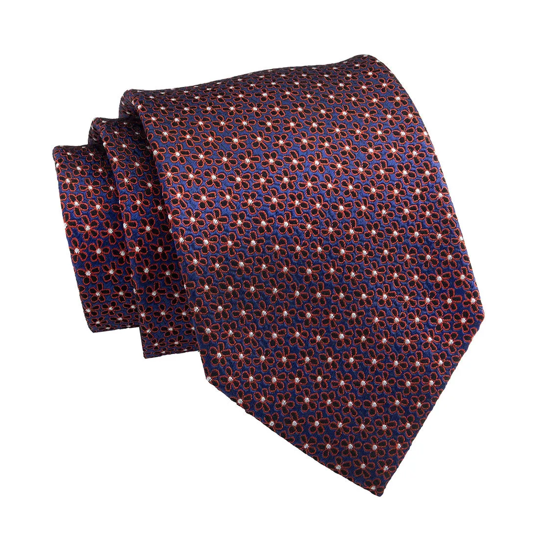 Melrose Floral Silk Tie, Blue / Burgundy
