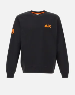 Men's Black Round Patch Sweatshirt