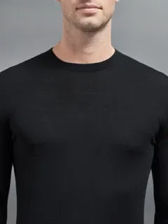 Merino Wool Sweatshirt in Black