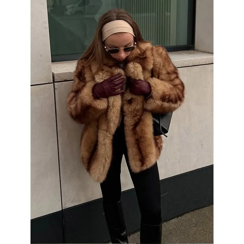 Mocha Charm - Chic Short Fur Coat by The Nevermore