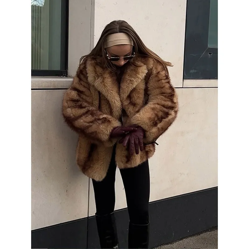 Mocha Charm - Chic Short Fur Coat by The Nevermore