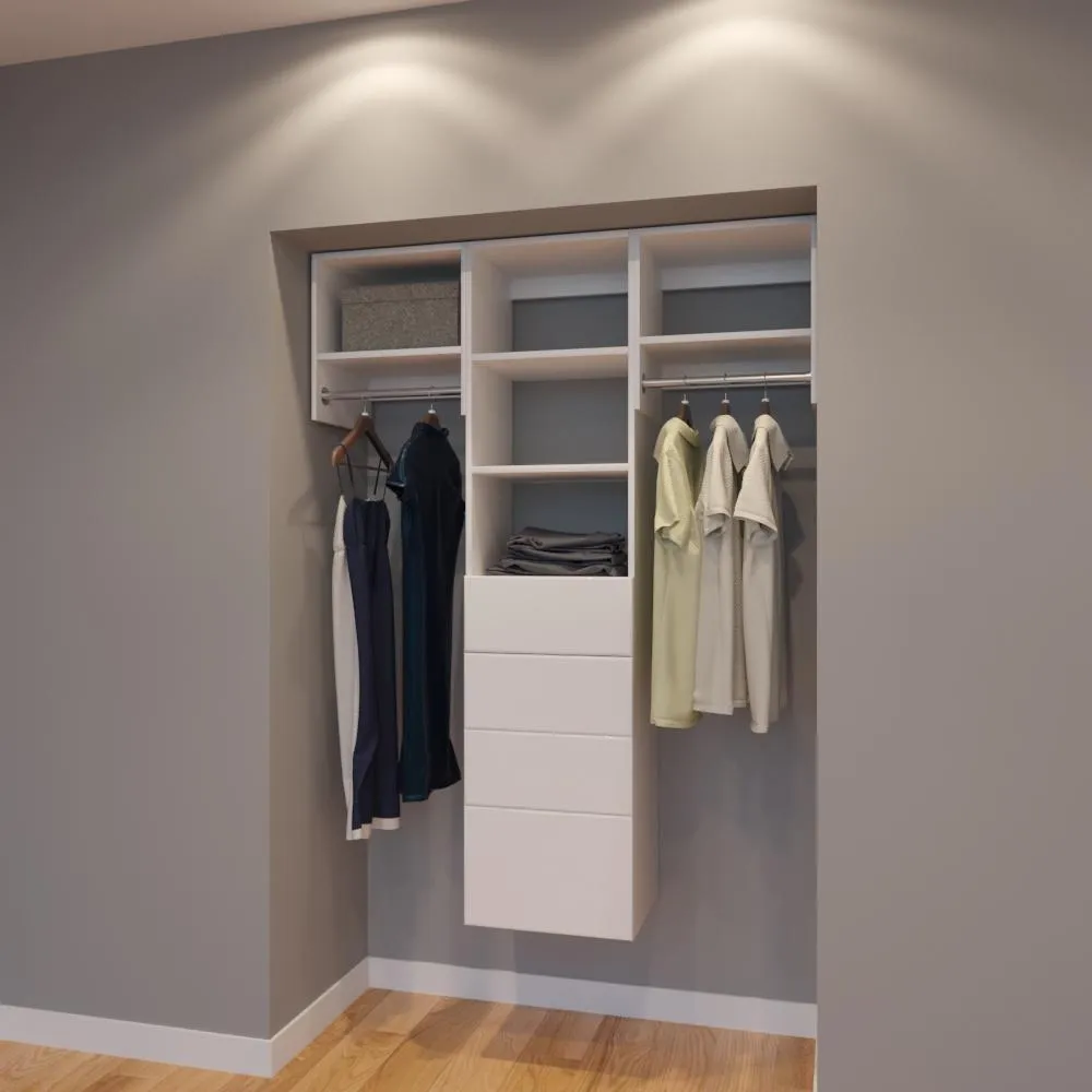 Modular Closets 4.5 FT Closet Organizer System - 54 inch - Style A