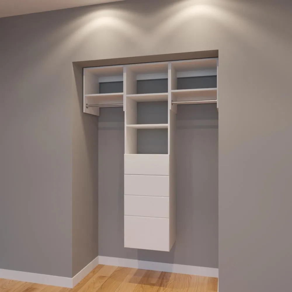 Modular Closets 4.5 FT Closet Organizer System - 54 inch - Style A