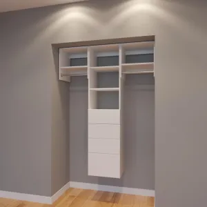 Modular Closets 4.5 FT Closet Organizer System - 54 inch - Style A