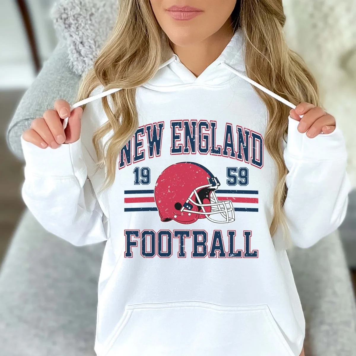 New England Football Wholesale Graphic Hoodie - Quick Shipping