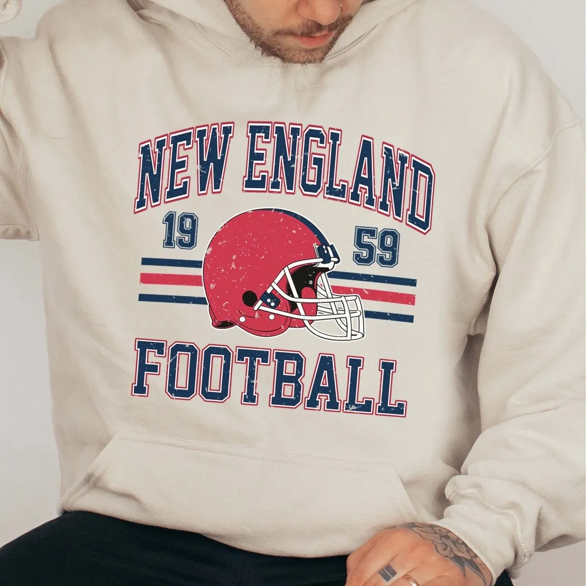 New England Football Wholesale Graphic Hoodie - Quick Shipping