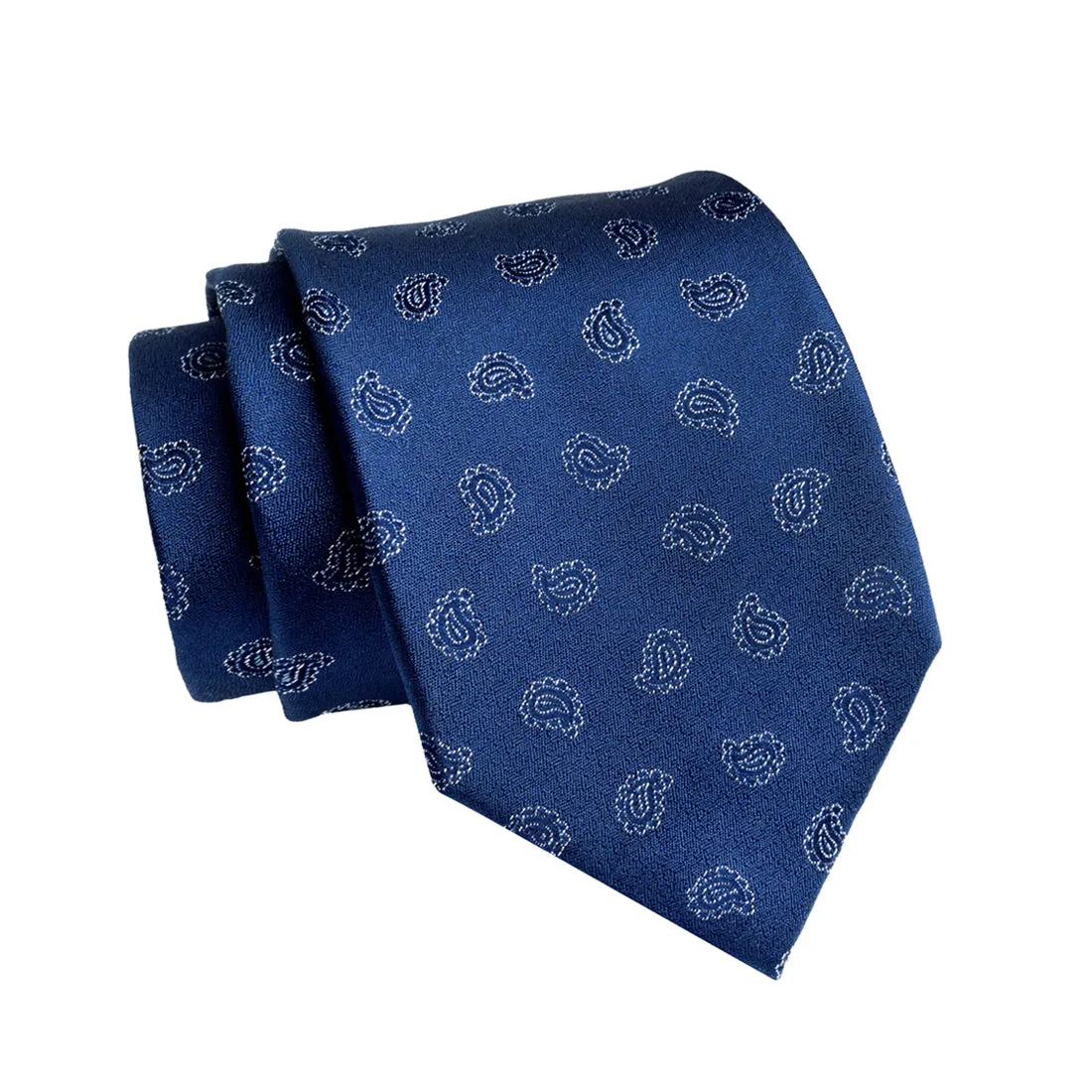Oyster Bay Paisley Silk Tie, Navy / Silver