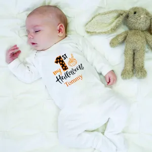 Personalised First Halloween Pumpkin Baby Outfit Baby Halloween Costume Gift Personalised First Halloween Sleepsuit or Vest