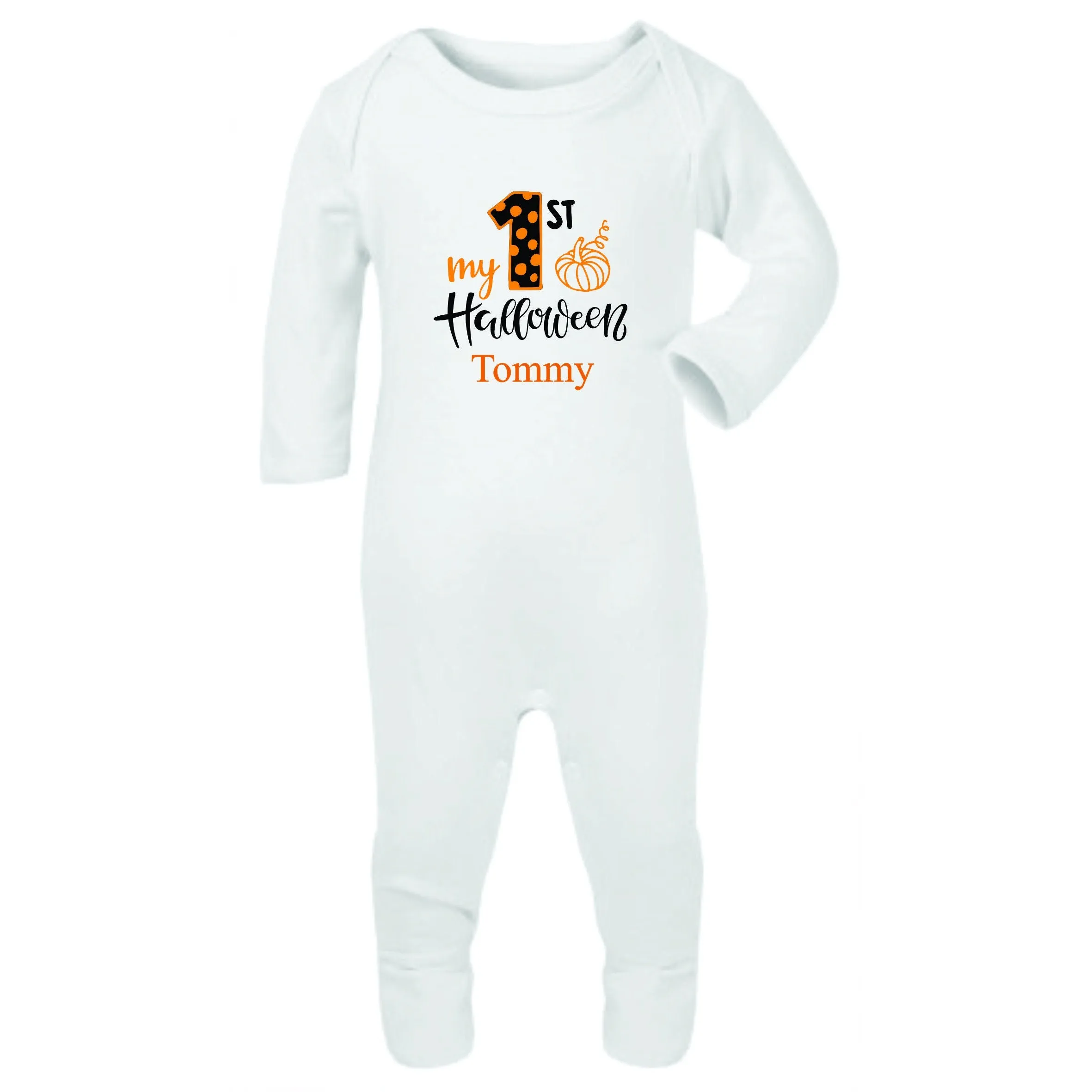 Personalised First Halloween Pumpkin Baby Outfit Baby Halloween Costume Gift Personalised First Halloween Sleepsuit or Vest