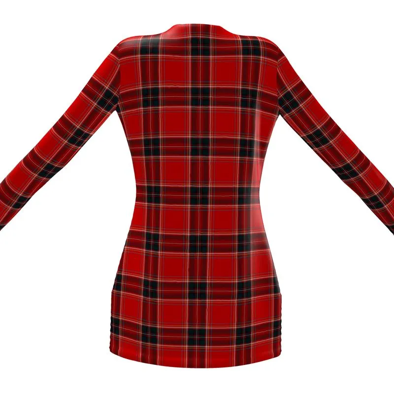 Plaid Ladies Cardigan With Pocket