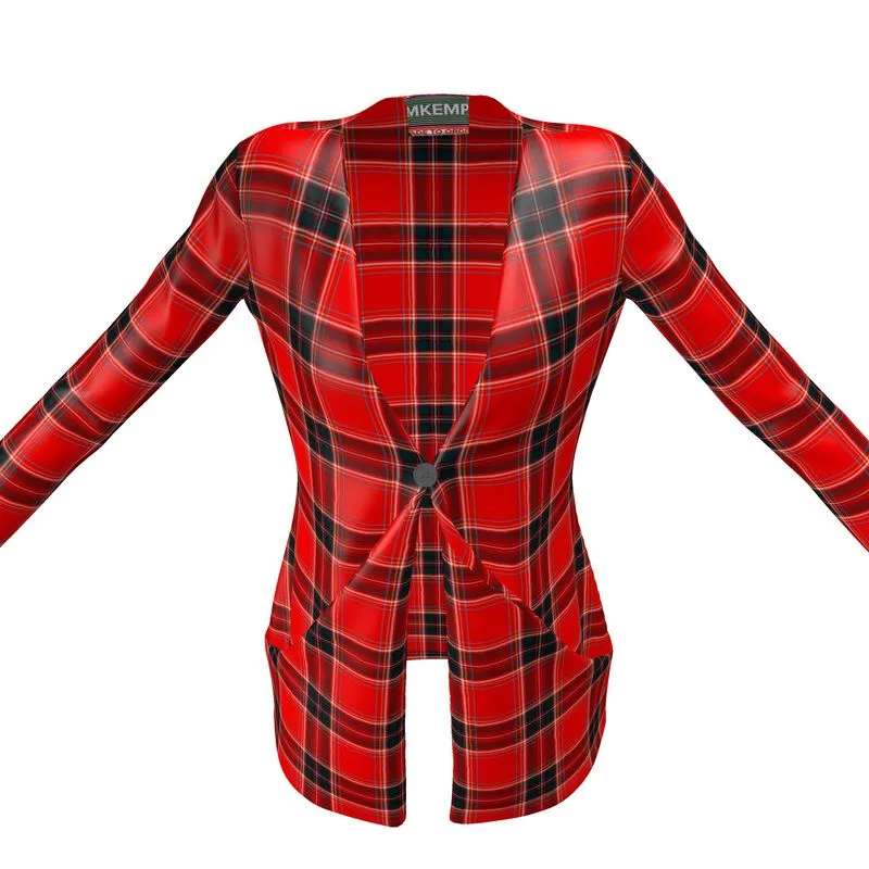 Plaid Ladies Cardigan With Pocket